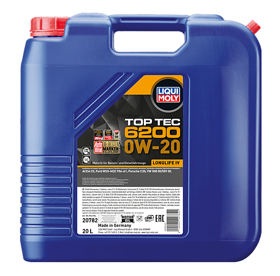 0W-20 ACEA C5 | Top Tec 6200 | LONGLIFE IV 20 Litres