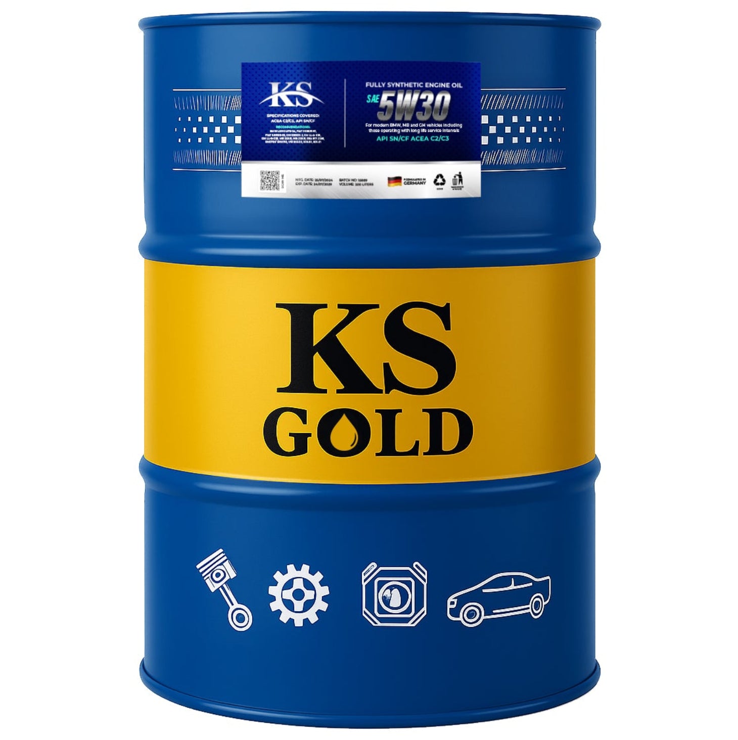 Outomax Engine KS GOLD SAE 5W30 – Fully Synthetic Engine Oil 200L – Automax Lubricants